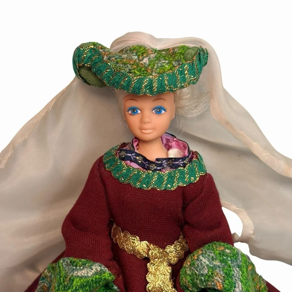OOAK Tudor Renaissance Doll Gown & Veil - Fits‎ Barbie Fashion Dolls - Custom